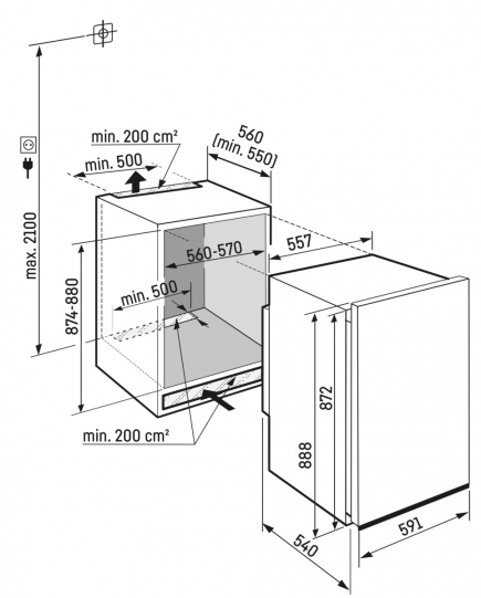 Liebherr Einbau-Khlschrank DRe 3901 Dekorfhig