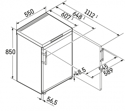 Liebherr 55cm Tisch-Gefrierschrank FNe 1404 Weiss