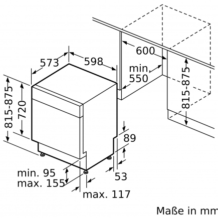 Constructa Unterbau-Geschirrspler CG6US02EBD Stahl gebrstet