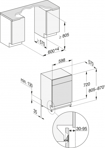 Miele Unterbau-Geschirrspler G 5110 SCU Active Brillantweiss